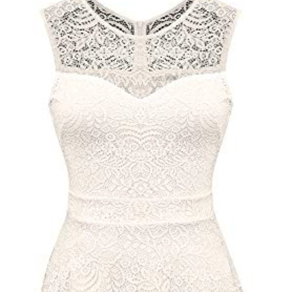 Sylvestidoso a-line pleated sleeveless lace dress